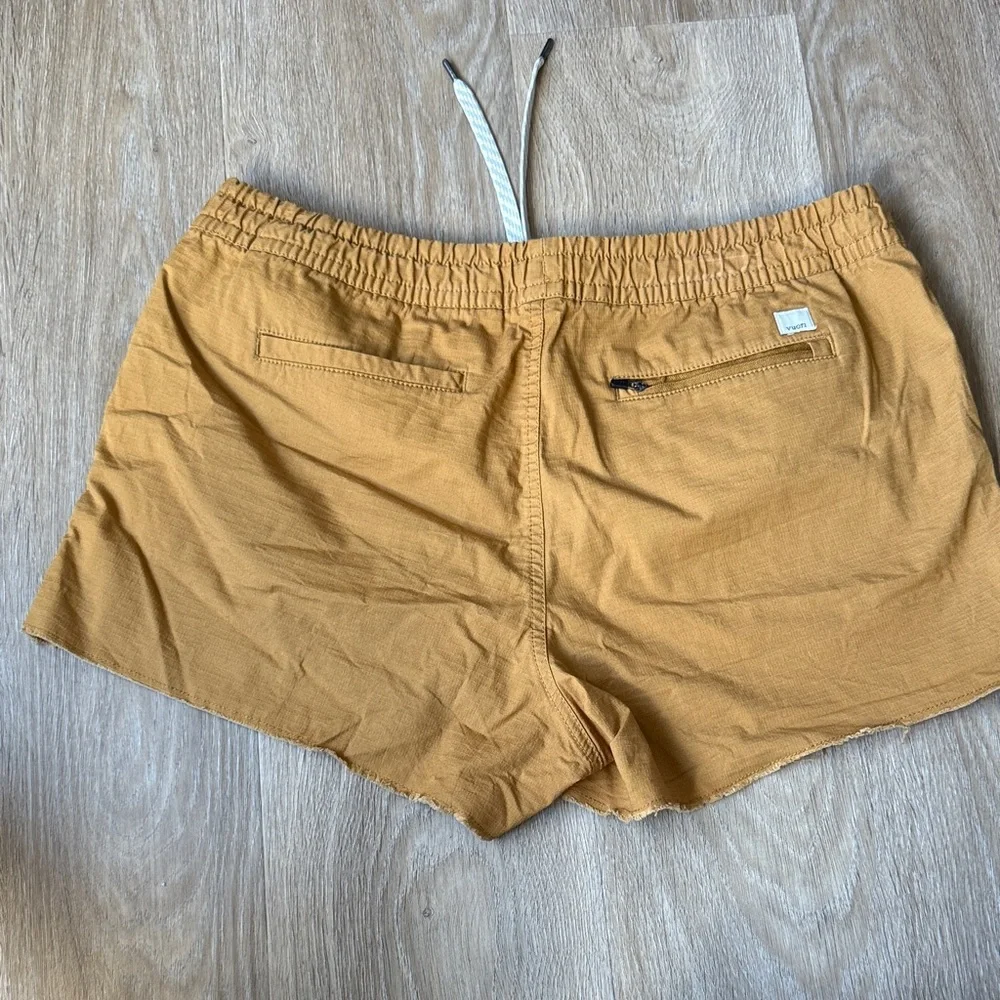 Vuori Mustard Yellow Women's Vintage Ripstop Shorts - Picture 2 of 4